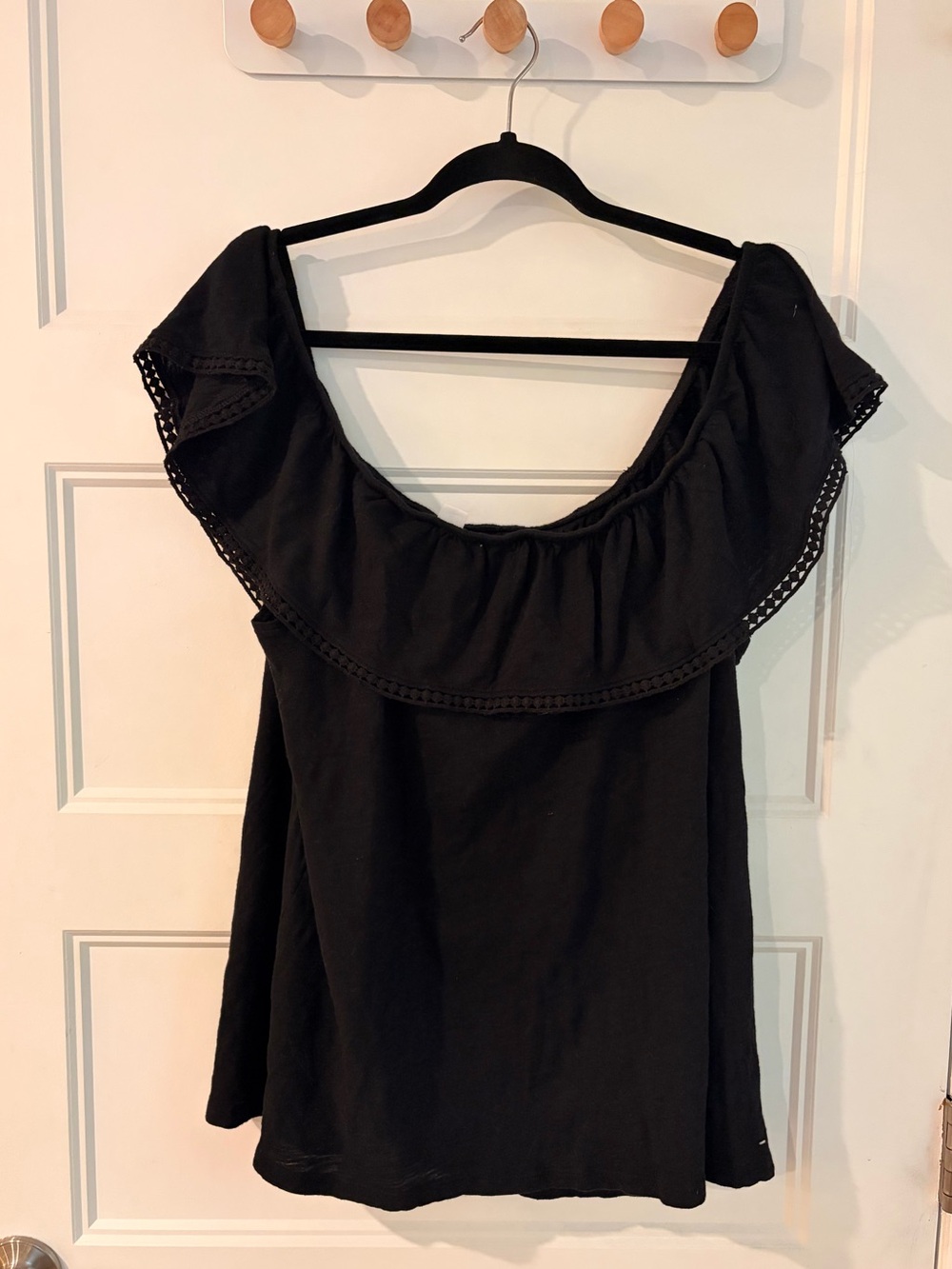 Old Navy Black Off-Shoulder Ruffle Women’s Blouse | XL